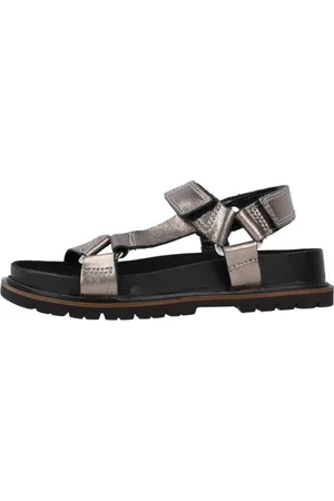 Clarks Schoenen, Dames, Grijs, 36 EU, Stijlvolle platte sandalen