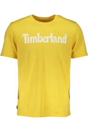 Timberland Tops, Heren, Geel, XL, Katoen, Geel Katoenen T-shirt met Print