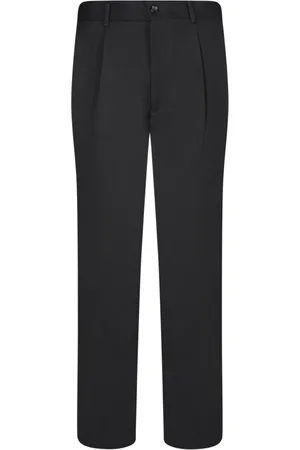 Comme des Garçons Broeken, Heren, Zwart, L, Zwarte Broeken Verhoog Stijl Modern