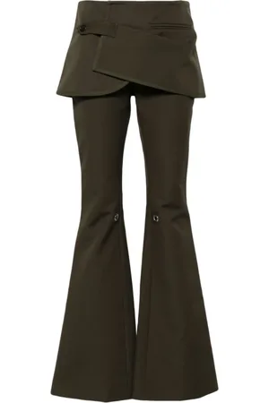 Courrèges Broeken, Dames, Groen, S, Katoen, Gelaagde Rok Broek