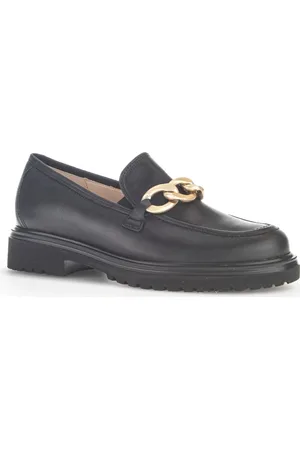 Gabor Zwarte leren loafers