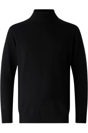 Roberto Cavalli Truien, Heren, Zwart, 2Xl, Wol, Hoge hals wollen trui met slangenmonogram