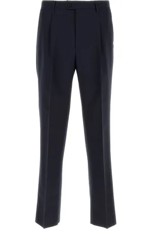 Etro Broeken, Heren, Blauw, L, Wol, Enkel Geplooide Broek