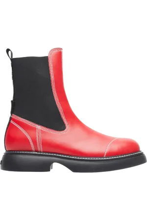 Ganni Schoenen, Dames, Rood, 38 EU, Katoen, Everyday Mid Chelsea Boots