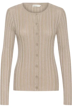 Karen by Simonsen Truien, Dames, , M, Slim-fit Cardigan Simply Taupe
