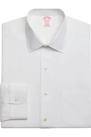 Brooks Brothers Overhemden, Heren, Wit, 3Xl, Katoen, Wit Regular Fit Non-Iron Stretch Katoenen Overhemd met Ainsley Kraag