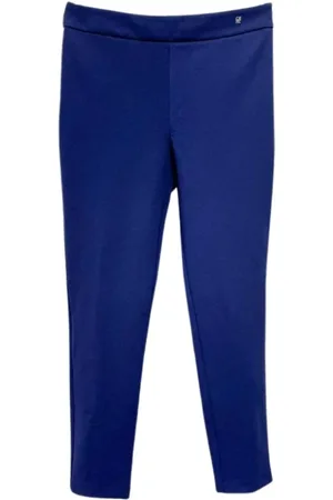 Carolina Herrera Broeken, Dames, Blauw, S, Cropped Broek