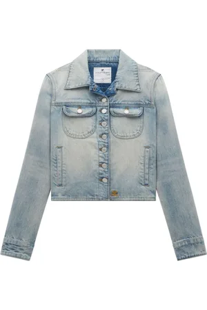 Courrèges Jassen, Dames, Blauw, M, Denim, Geborduurde denimjas