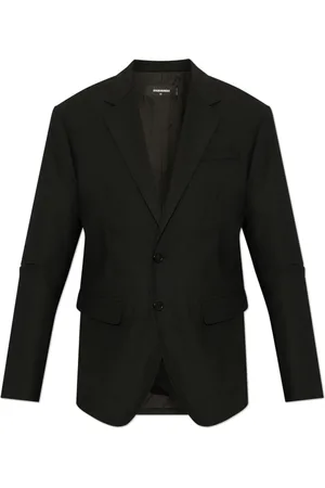 Dsquared2 Jassen, Heren, Zwart, M, Wol, Blazer met wolafwerking