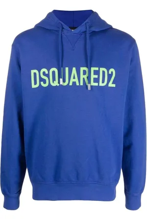 Dsquared2 Sweatshirts & Hoodies, Heren, Blauw, 2Xl, Katoen, Hoodie met logo-print