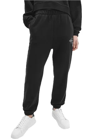 Calvin Klein Broeken, Dames, Zwart, S, Katoen, Sportieve joggingbroek