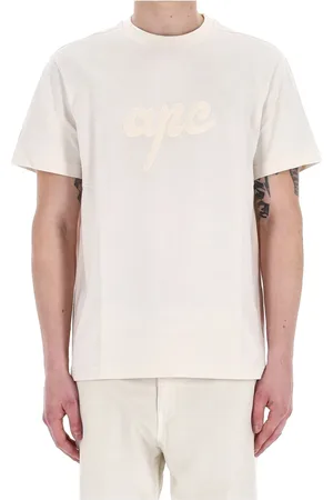 A.P.C. Tops, Heren, , M, Katoen, Crème T-shirt Lenny