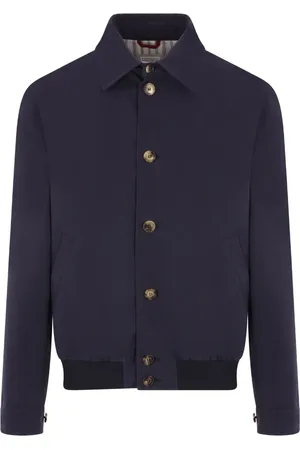 Brunello Cucinelli Jassen, Heren, Blauw, L, Katoen, Marineblauwe Katoenen Bomberjack