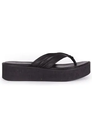 Cortana Schoenen, Dames, Zwart, 38 EU, Leer, Handgemaakte leren platformsandalen