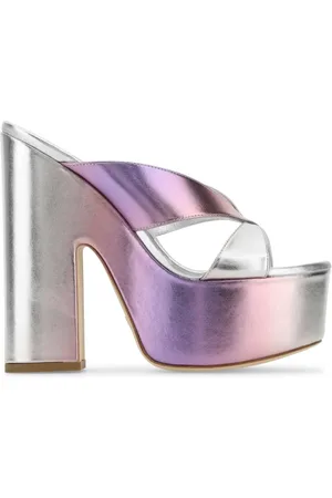 Stuart Weitzman Schoenen, Dames, Grijs, 38 EU, Leer, Miami So High 145 Mules