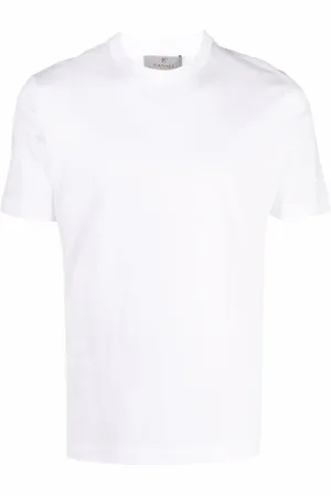 CANALI Tops, Heren, Wit, 4Xl, Katoen, Stijlvol katoenen T-shirt, Made in Italy