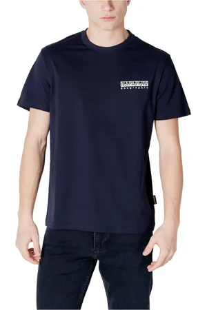 Napapijri Tops, Heren, Blauw, S, Katoen, Blauw T-shirt met korte mouwen