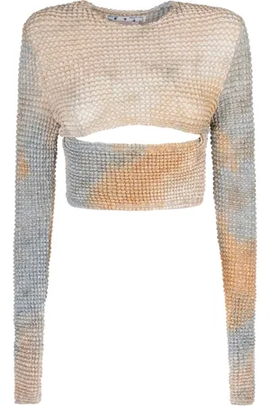 OFF-WHITE Tops, Dames, , XS, Kameel Top voor Stijlvolle Look