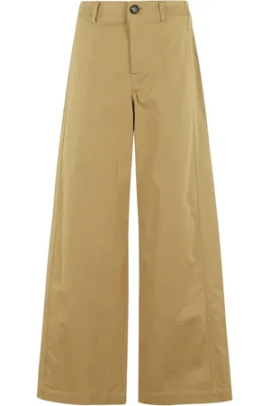 TELA Broeken, Dames, Bruin, S, Beige Elastische Taille Broek