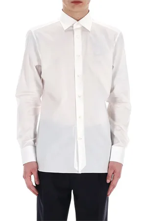 Ermenegildo Zegna Overhemden, Heren, Wit, 2Xl, Katoen, Witte Katoenen Overhemd Diagonale Trofeo