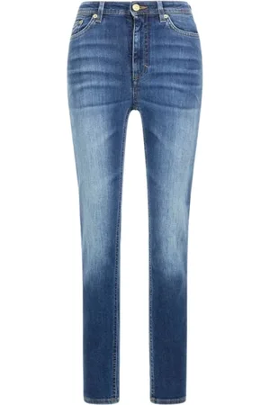 Roberto Cavalli Jeans, Dames, Blauw, W32, Katoen, Donkerblauwe Skinny Jeans Gemaakt in Italië