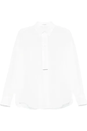 Brunello Cucinelli Blouses & Shirts, Dames, Wit, XS, Katoen, Katoenen overhemd
