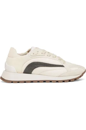Brunello Cucinelli Schoenen, Dames, Wit, 36 EU, Katoen, Reversible sneakers