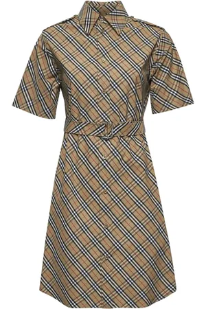 Burberry Kleedjes, Dames, , S, Katoen, Shirtjurk van katoenen twill met ruitmotief