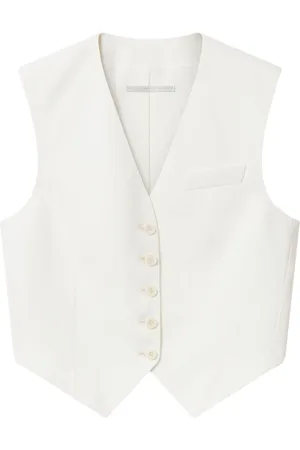 Stella McCartney Jassen, Dames, , XS, Wol, Cropped Tailored Wool Vest