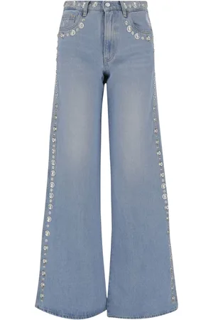 COPERNI Jeans, Dames, Blauw, S, Denim, Straight Leg Denim Broek