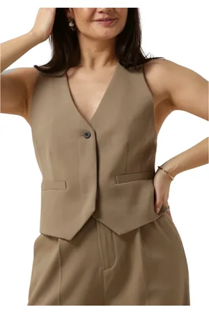 Copenhagen Muse Jassen, Dames, Bruin, XS, Wol, Tailored Waistcoat