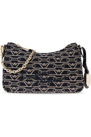 Emporio Armani Tassen, Dames, Zwart, ONE Size, Jacquard Canvas Baguette Bag