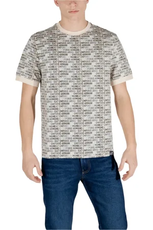 EA7 Tops, Heren, Veelkleurig, L, Katoen, Katoenen T-shirt met korte mouwen