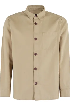 Barbour Jassen, Heren, Bruin, L, Katoen, Stenen Katoenen Overshirt Jas