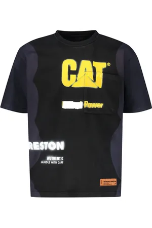 Heron Preston Tops, Heren, Zwart, S, Katoen, T-shirt van katoen met kattenprint