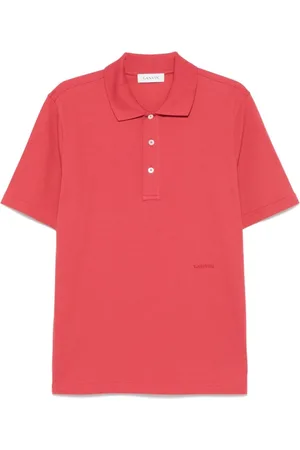 Lanvin Tops, Heren, Rood, L, Klei Rode Polo Shirt