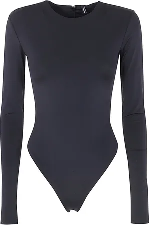 Entire Studios Tops, Dames, Grijs, S, Nylon, Soot LS Bodysuit