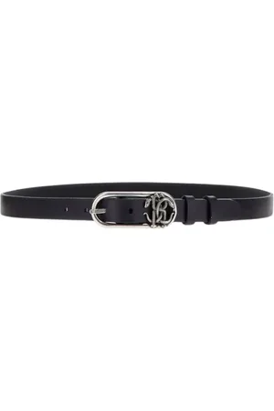 Roberto Cavalli Accessoires, Heren, Zwart, 90 CM, Leer, Monogram Riem Zwart Man Italië
