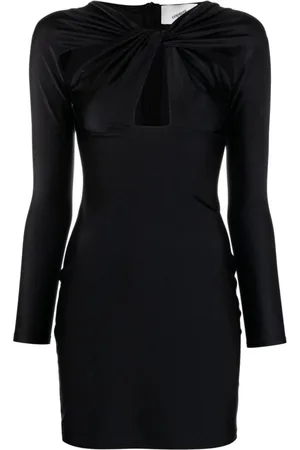 COPERNI Kleedjes, Dames, Zwart, XS, Satijn, Twisted Cut-Out Jurk