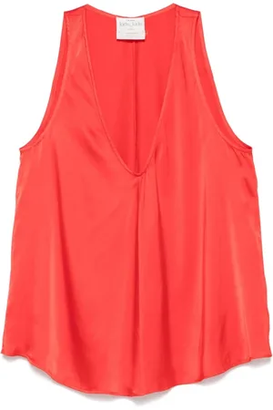FORTE FORTE Tops, Dames, Oranje, L, Mouwloze top met V-hals