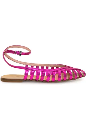 ANNA F. Schoenen, Dames, Paars, 36 EU, Gelamineerde Sandalen