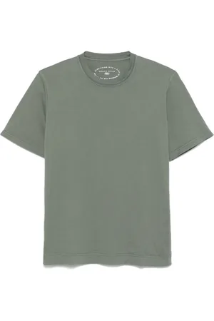 FEDELI Tops, Heren, Groen, M, Katoen, T-shirt met ronde hals