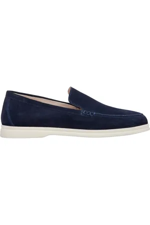 Estro Schoenen, Heren, Blauw, 43 EU, Marineblauwe velours loafers