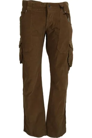 ERMANNO SCERVINO Broeken, Heren, Bruin, S, Katoen, Corduroy Cargo Broek