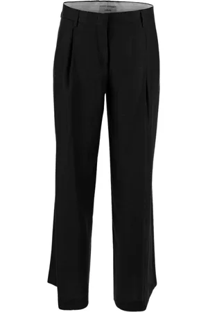 LARDINI Broeken, Dames, Zwart, M, Linnen, Klassieke Broek