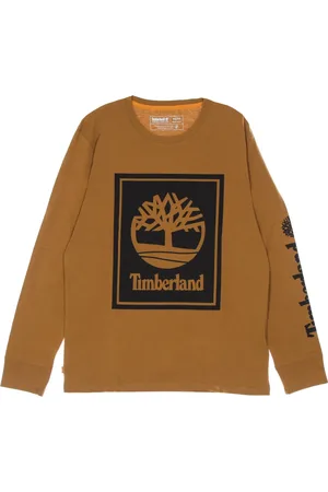 Timberland Tops, Heren, Bruin, S, Katoen, Long Sleeve Logo Tee