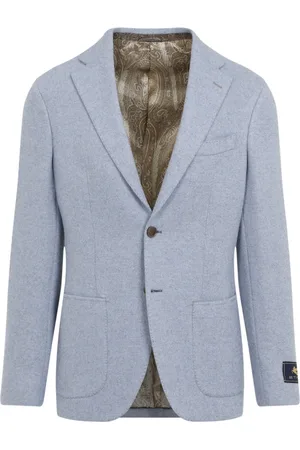 Etro Jassen, Heren, Blauw, M, Wol, Wollen Cashmere Blend Jas