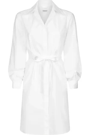 Dondup Kleedjes, Dames, Wit, S, Katoen, Witte Overhemdjurk Ambito Ss 25