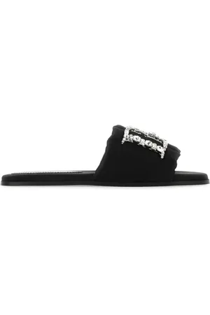Dsquared2 Schoenen, Dames, Zwart, 36 EU, Satijn, Sandalen met kristallen