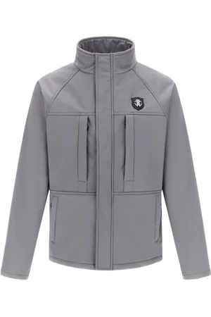 Roberto Cavalli Jassen, Heren, Grijs, S, Logo Gewatteerd Donsjack Grijs